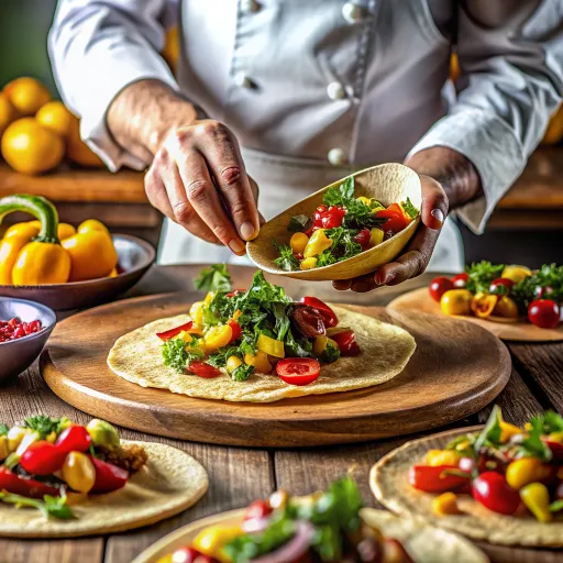 Tacos de Vegetales Asados con Crema de Alubias