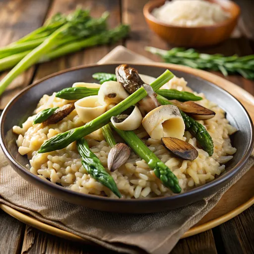 Risotto de Espárragos y Champiñones